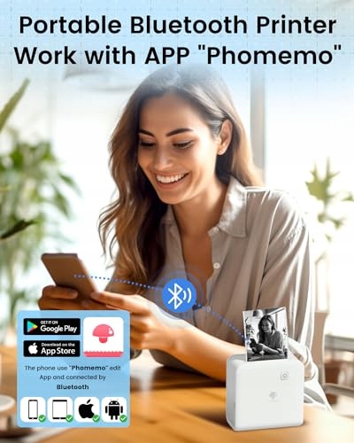 PHOMEMO M02 Pro Mini Drukarka Smartphone Termiczna 300 DPI Naklejki Zdjęcia — miniatura 6