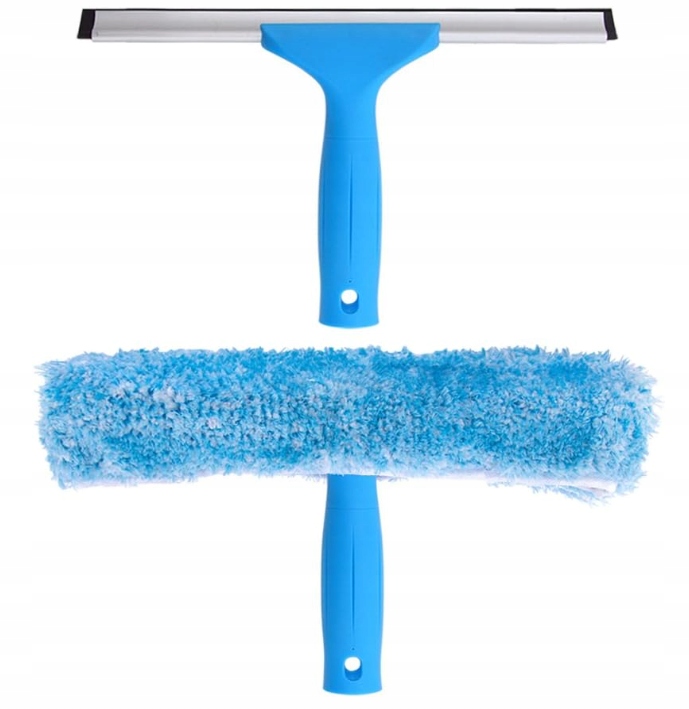 Levně Stěrka na sklo a zrcadla s nástavcem z mikrovlákna Mr.Siga 25 cm