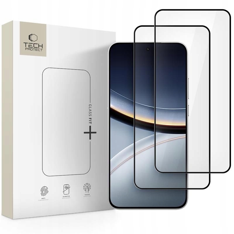 Szkło hartowane do Xiaomi Poco F7 5G Tech-protect Glass Fit+ 2-PACK czarne