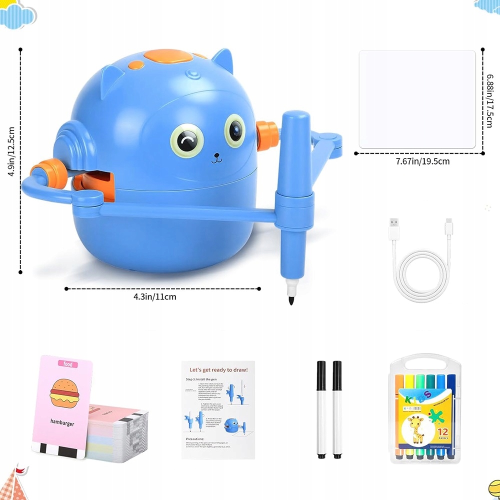 INTERAKTÍVNY KRESLENÝ ROBOT PRE DETI VZDELÁVACÍ SET 100 LISTOV Druh iný