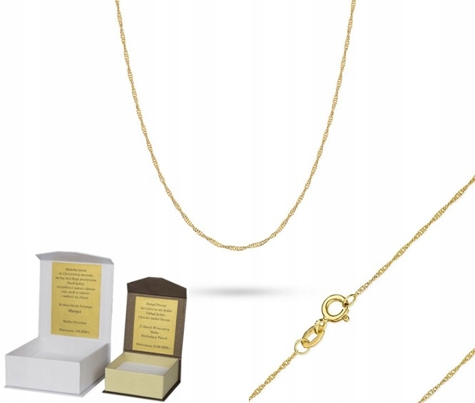 Zlatý řetízek 45 cm Singapur zlato pr. 585 Dedikace SZ1