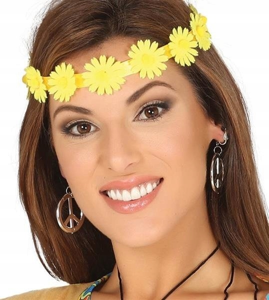 

Opaska Hipiski Hipis Z Kwiatkami Żółta Wiosna