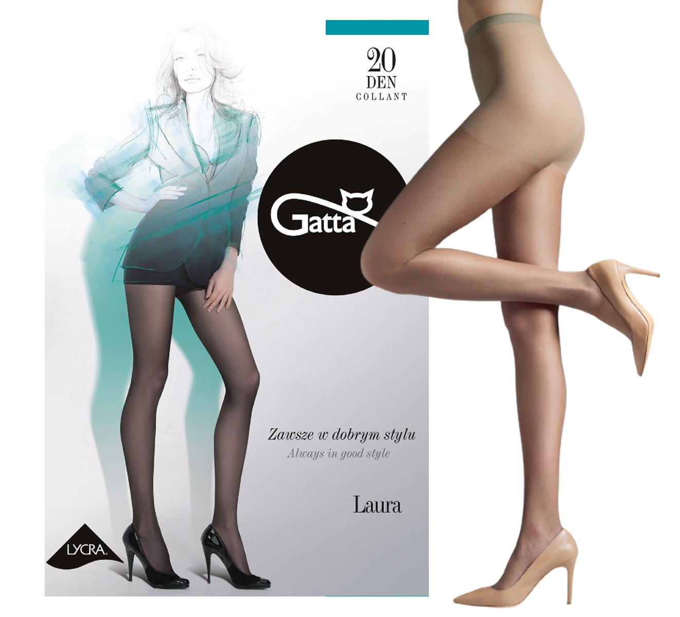 

Rajstopy Gatta Laura 20 den Lycra 4-L beige