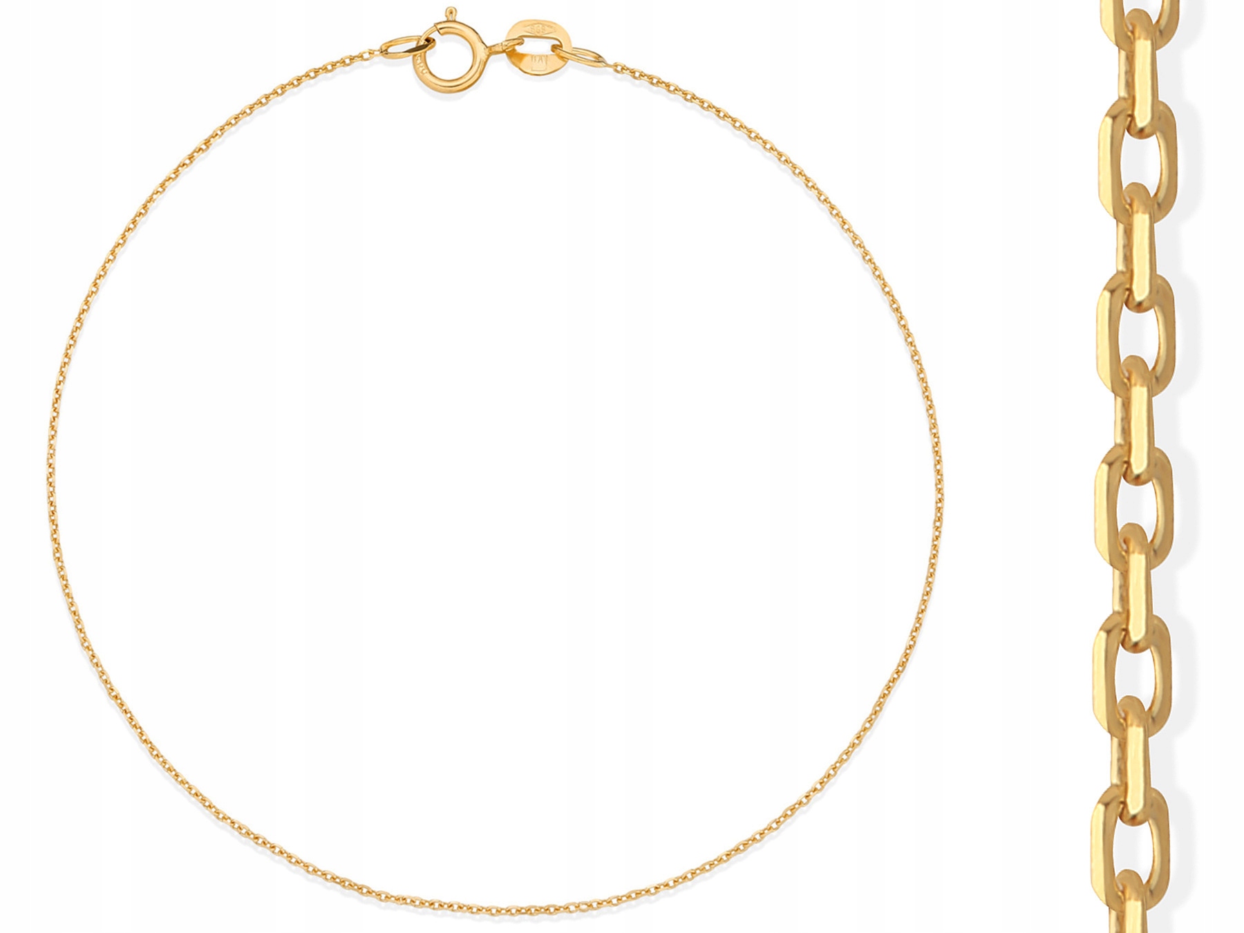 

Złota bransoletka 585 Ankier diamentowany 17 cm