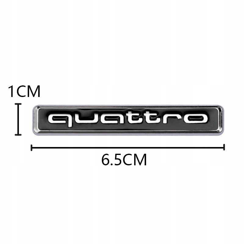 EMBLEMAT ZNACZEK NAPIS LOGO QUATTRO AUDI CZARNO-SREBRNY TYLNA KLAPA 6.5CM Marka Inna
