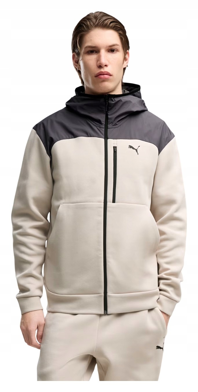 Mikina Puma Tech Material MIX Full-zip Hoodie béžová 694490 82 vel. XL