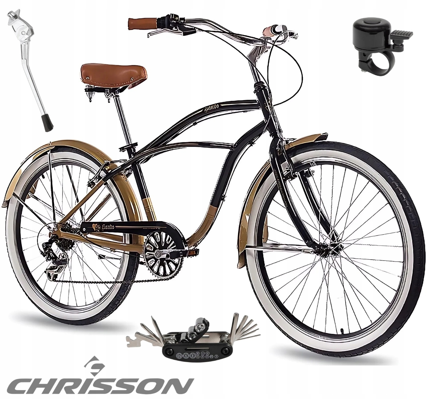 Dámské pánské městské kolo 26 Aluminium Beach Cruiser Retro Stopka Zvonek