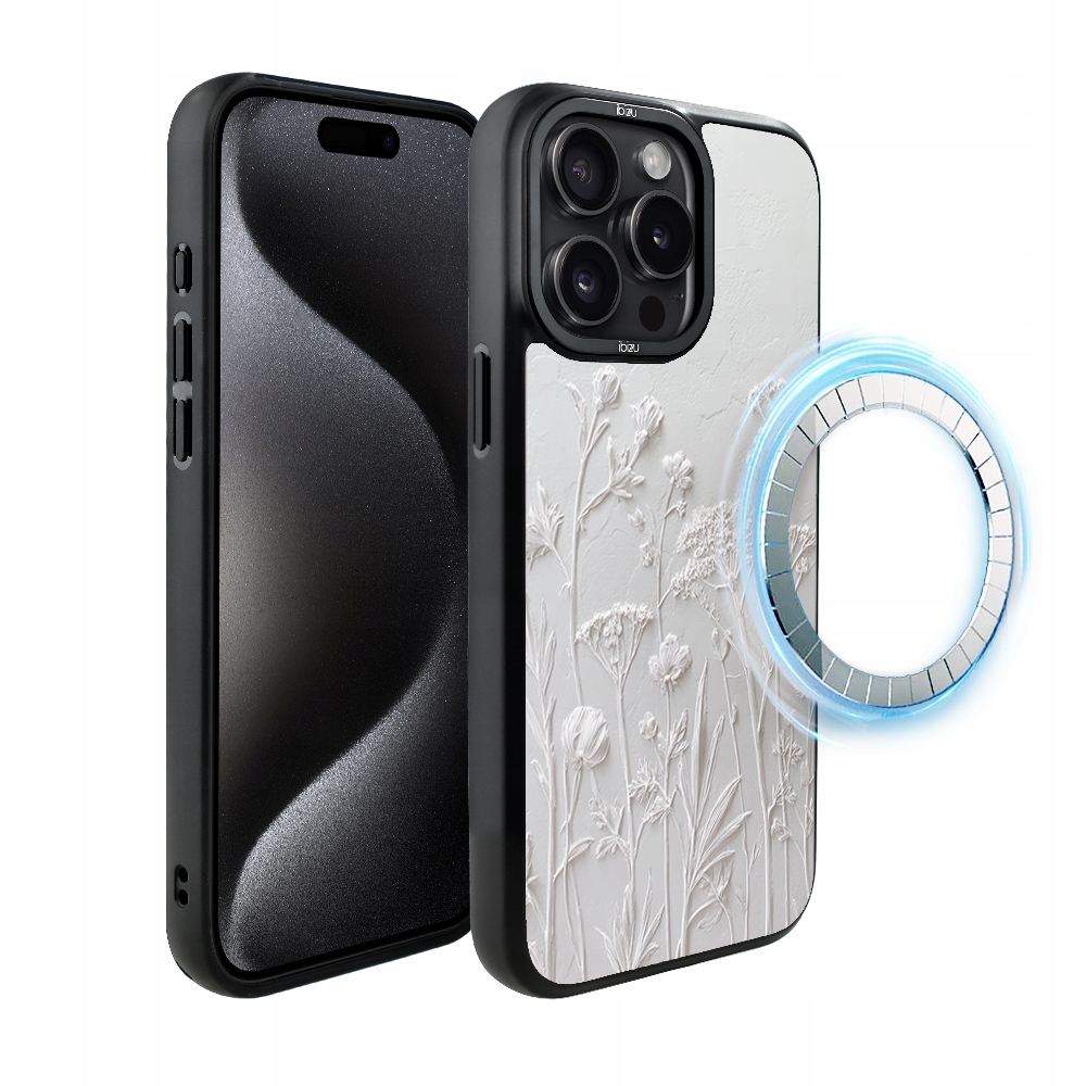 Pouzdro pro iPhone 15 Pro Ibizu DropGuard Matt s MagSafe, sušené polní květy