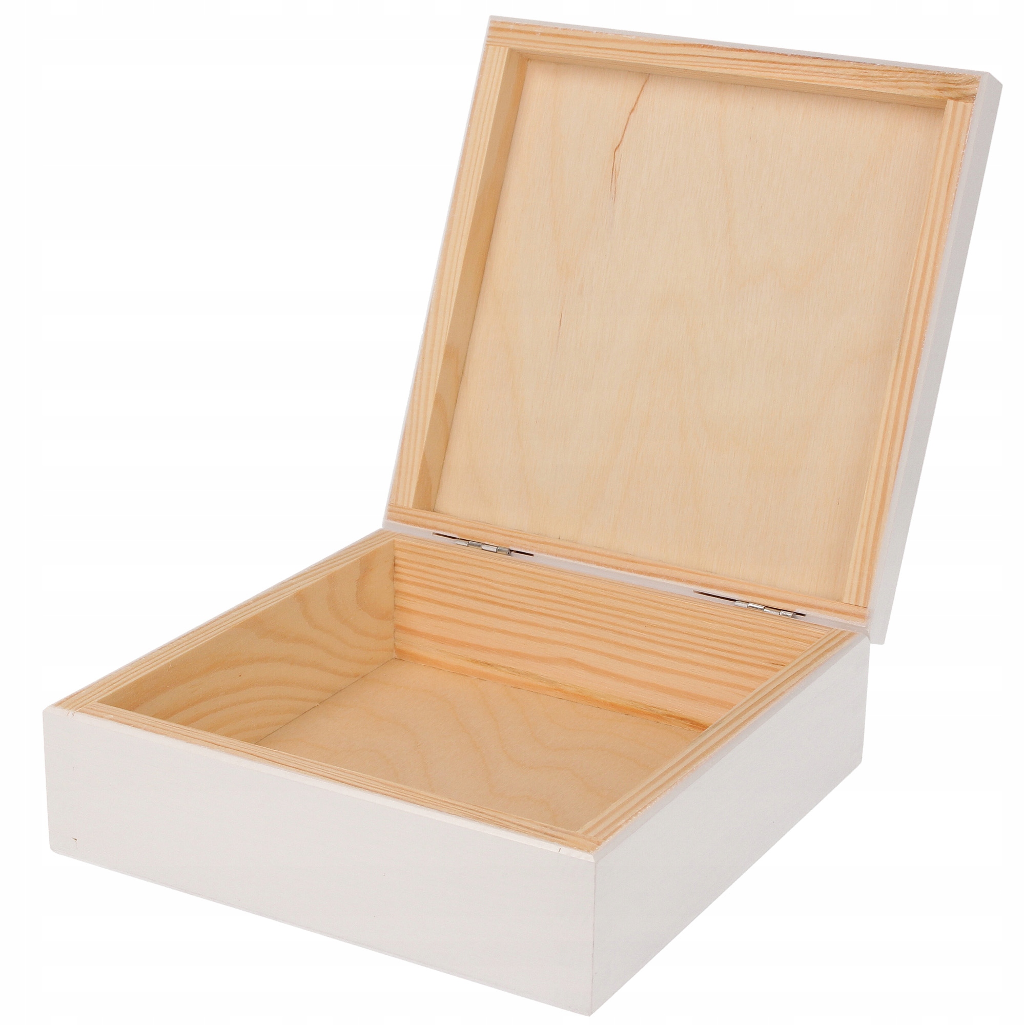 Pudełko DREWNIANE, pojemnik decoupage 16x16 BIAŁE