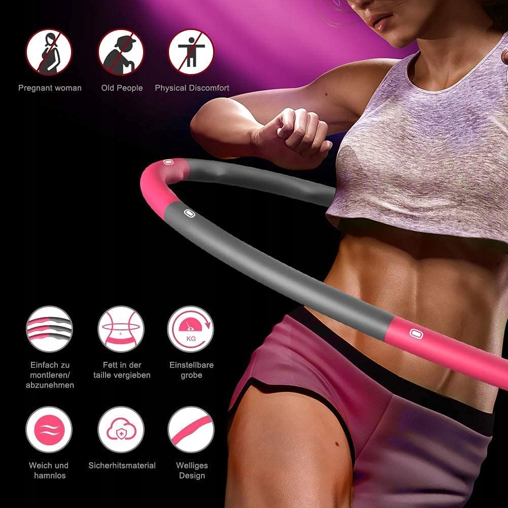 ODCHUDZAJĄCE HULAHOP KOŁO SKŁADANE HULA HOOP MIARA Średnica 93 cm