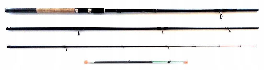 LEKKA mocna WĘDKA FEEDER 3,60 m BLACK FORCE 3 SZCZYTÓWKI 60-180 g ! Ciężar wyrzutu 60-180 g