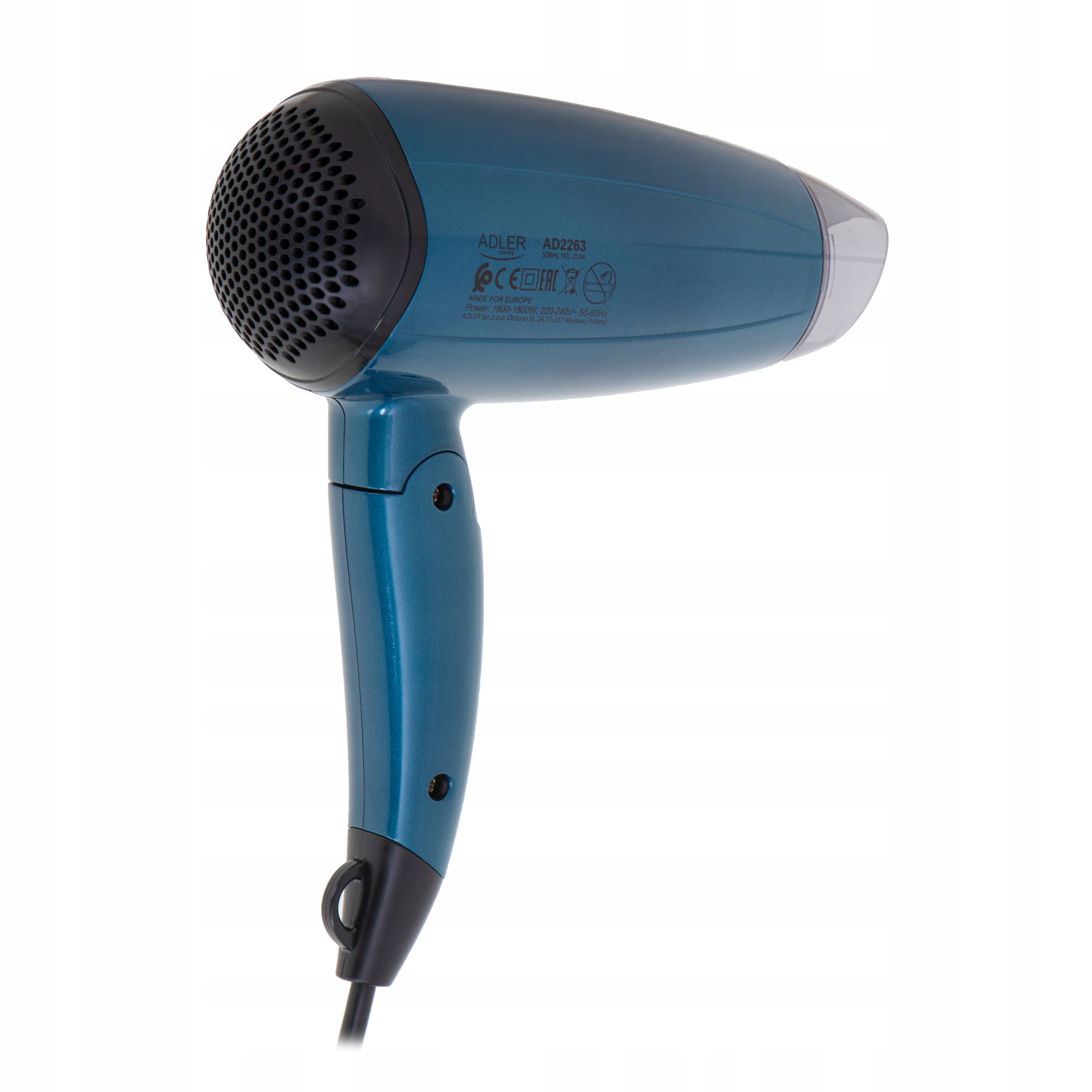 Suszarka AD 2263 1800W 2 Poziomy Mocy Składana Rączka