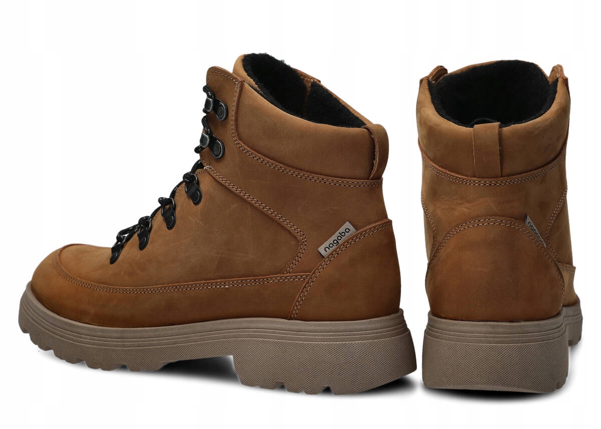 NAGABA 287 BRĄZ CRAZY + FILC - TREKKING DAMSKI - ROZMIAR 40 Wzór dominujący bez wzoru