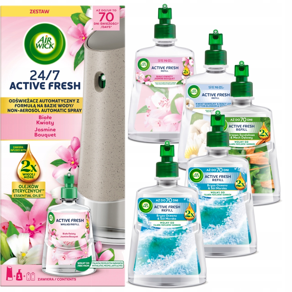 Air Wick Automatický Osvěžovač Vzduchu 6X Náplň 228 ML MIX Sada