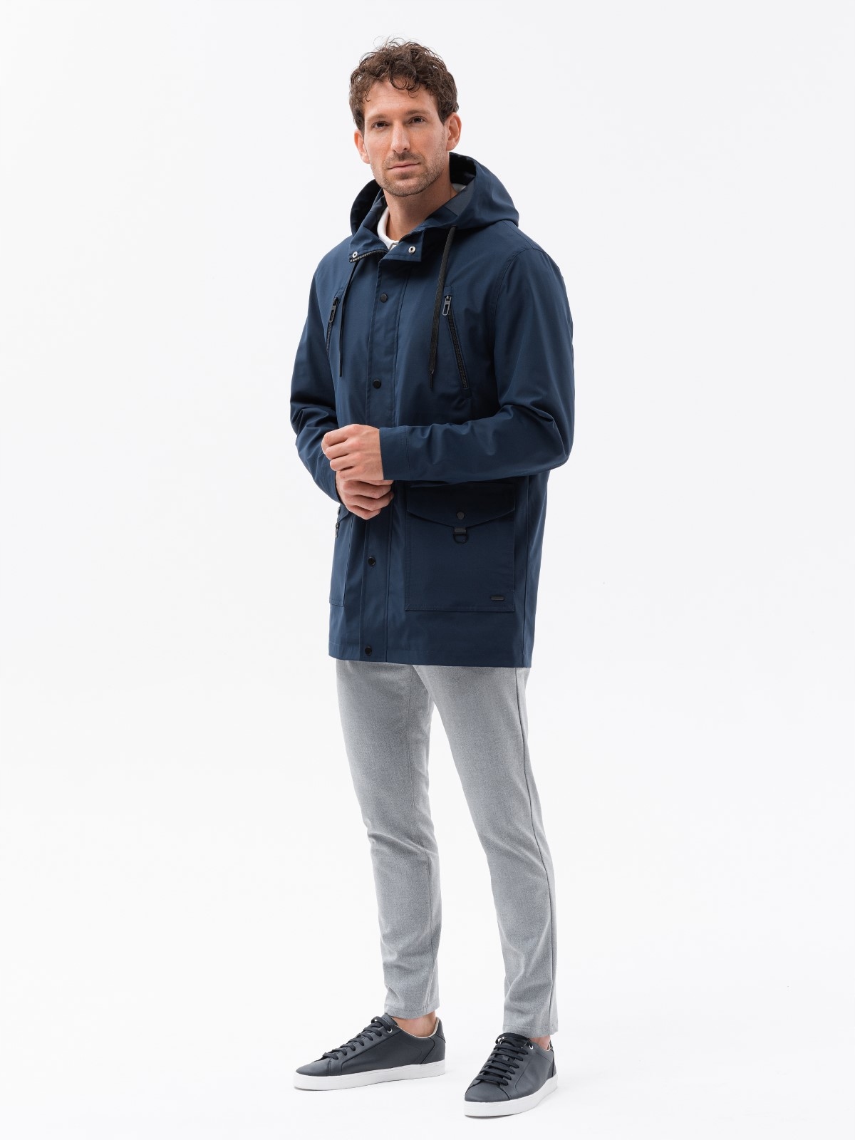 Kurtka męska parka cargo granatowa V1 J004 L Rozmiar L