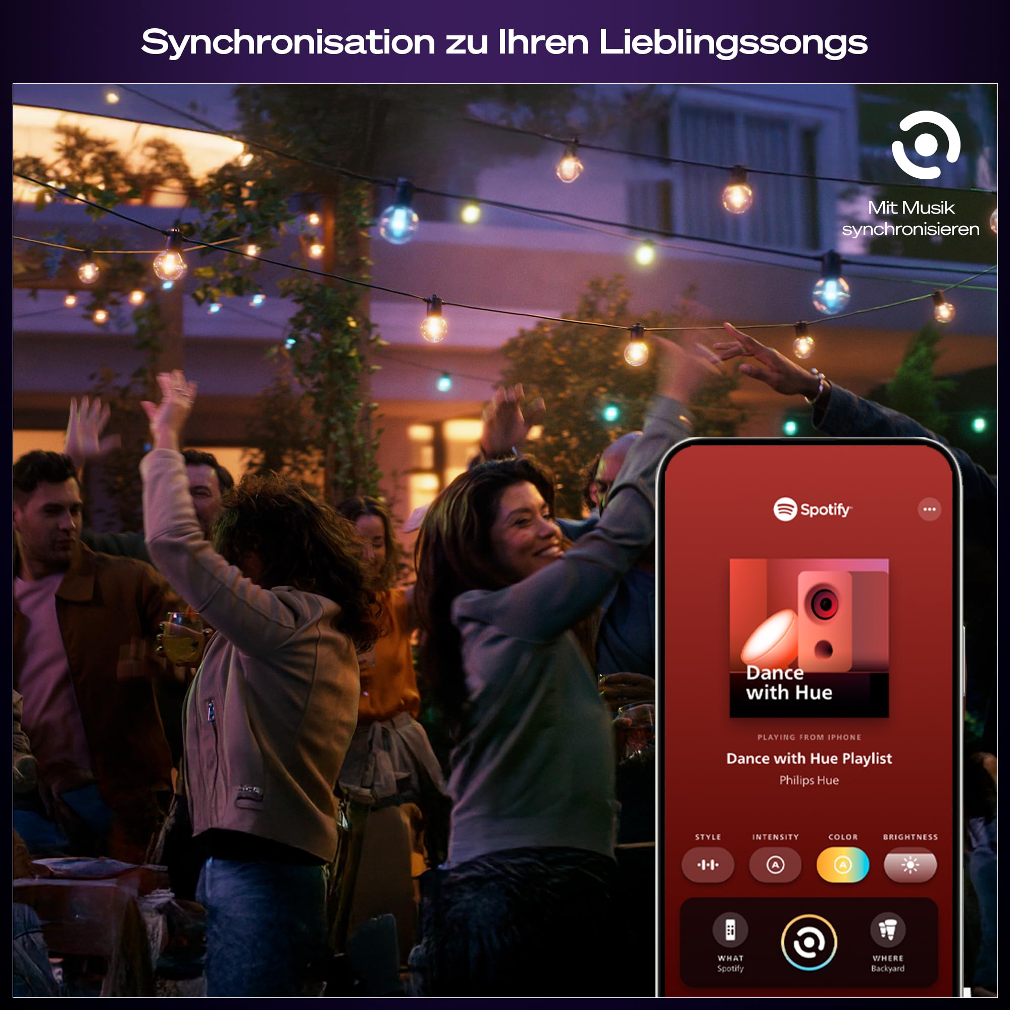 PHILIPS Hue Festavia Zewnętrzna Lampa LED 14M 20 Kul RGBW Aplikacja Hue — miniatura 4