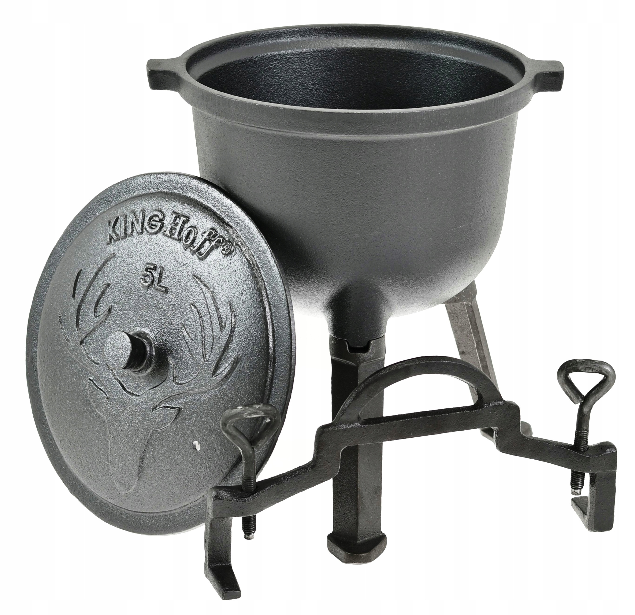 Kociołek Żeliwny 5 L Garnek Myśliwski Węgierski na Pieczonki Ognisko Grill