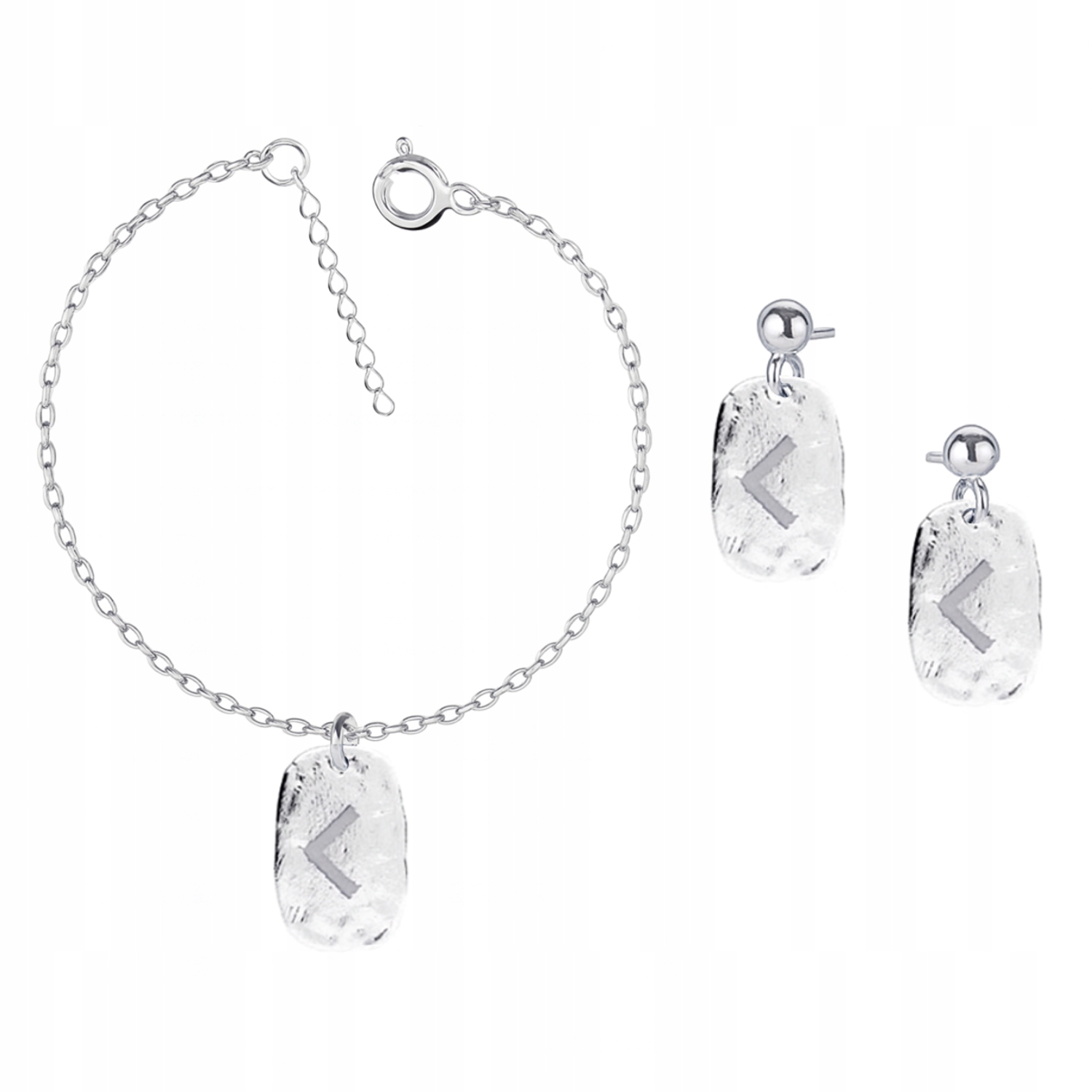 Runa Kenaz Wiking Stříbrný komplet rolo oval stříbro 925