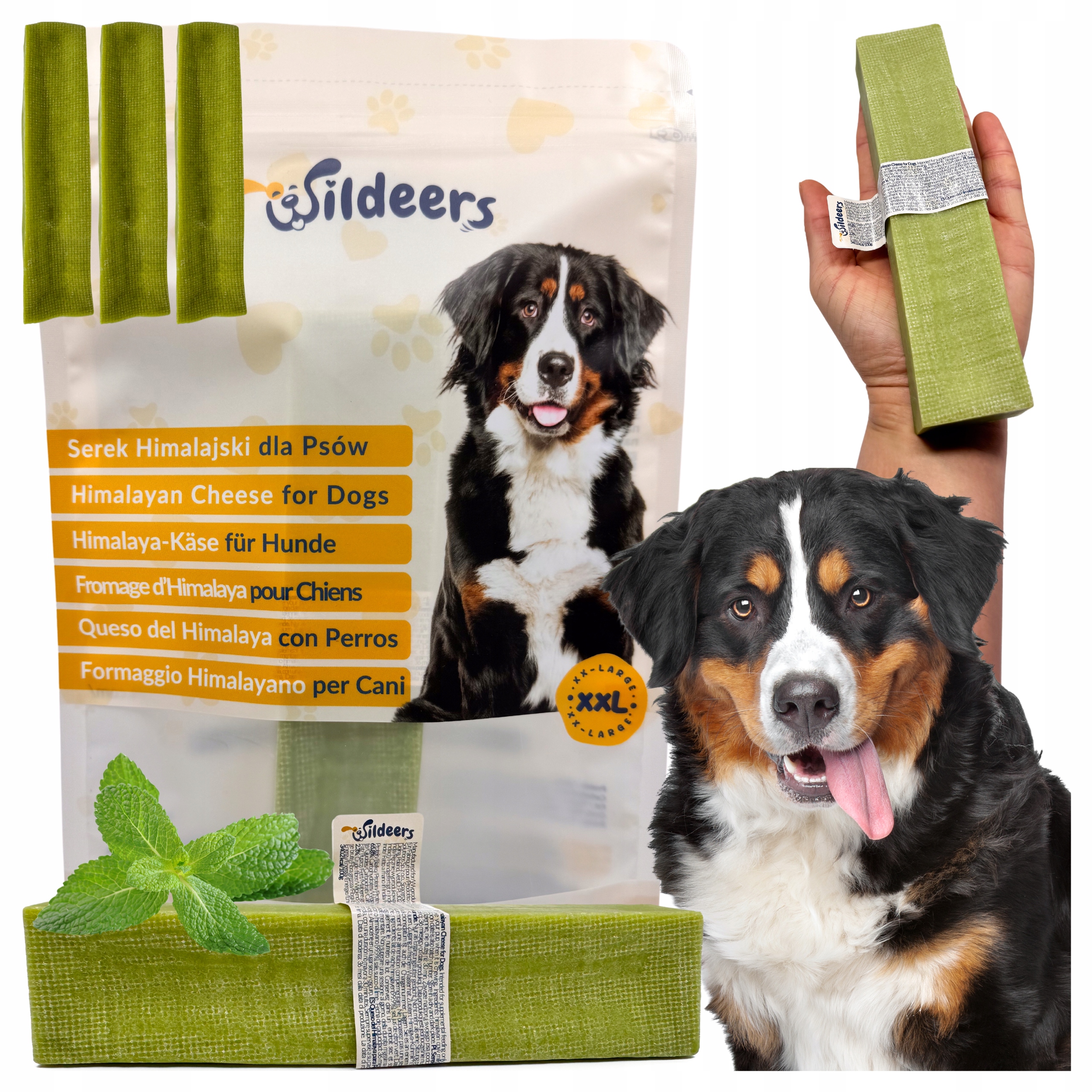 Levně Tvrdé kousátka pro psy z přírodního himalájského sýra s přídavkem máty