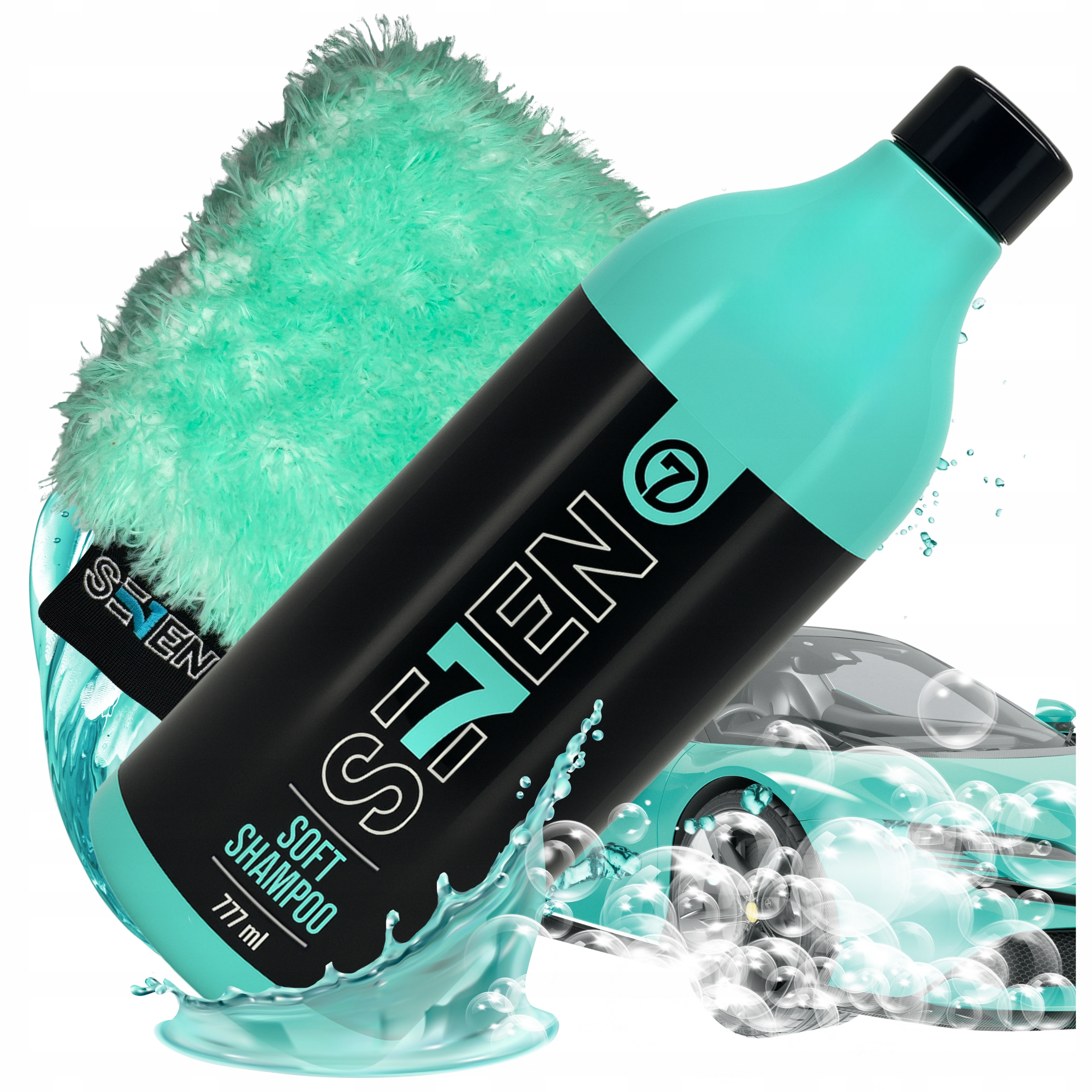 Szampon do mycia auta samochodu Seven Soft Shampoo 777ml rękawica