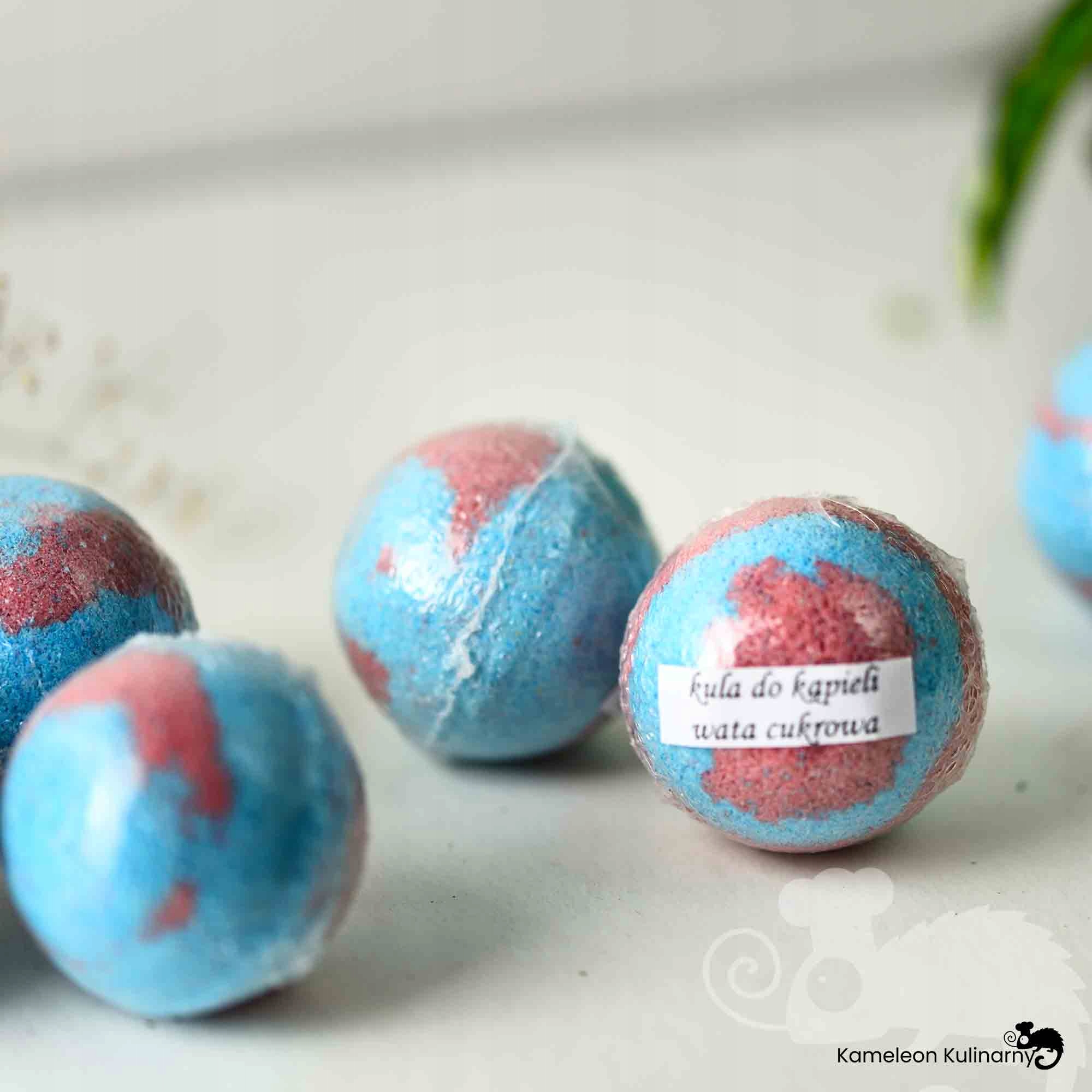 musująca KULA DO KĄPIELI handmade WATA CUKROWA Opakowanie folia