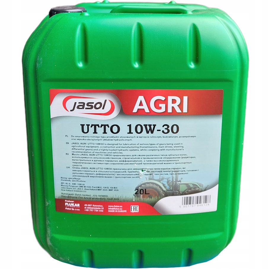 Jasol Agri Utto 10W/30 20L olej wielofunkcyjny