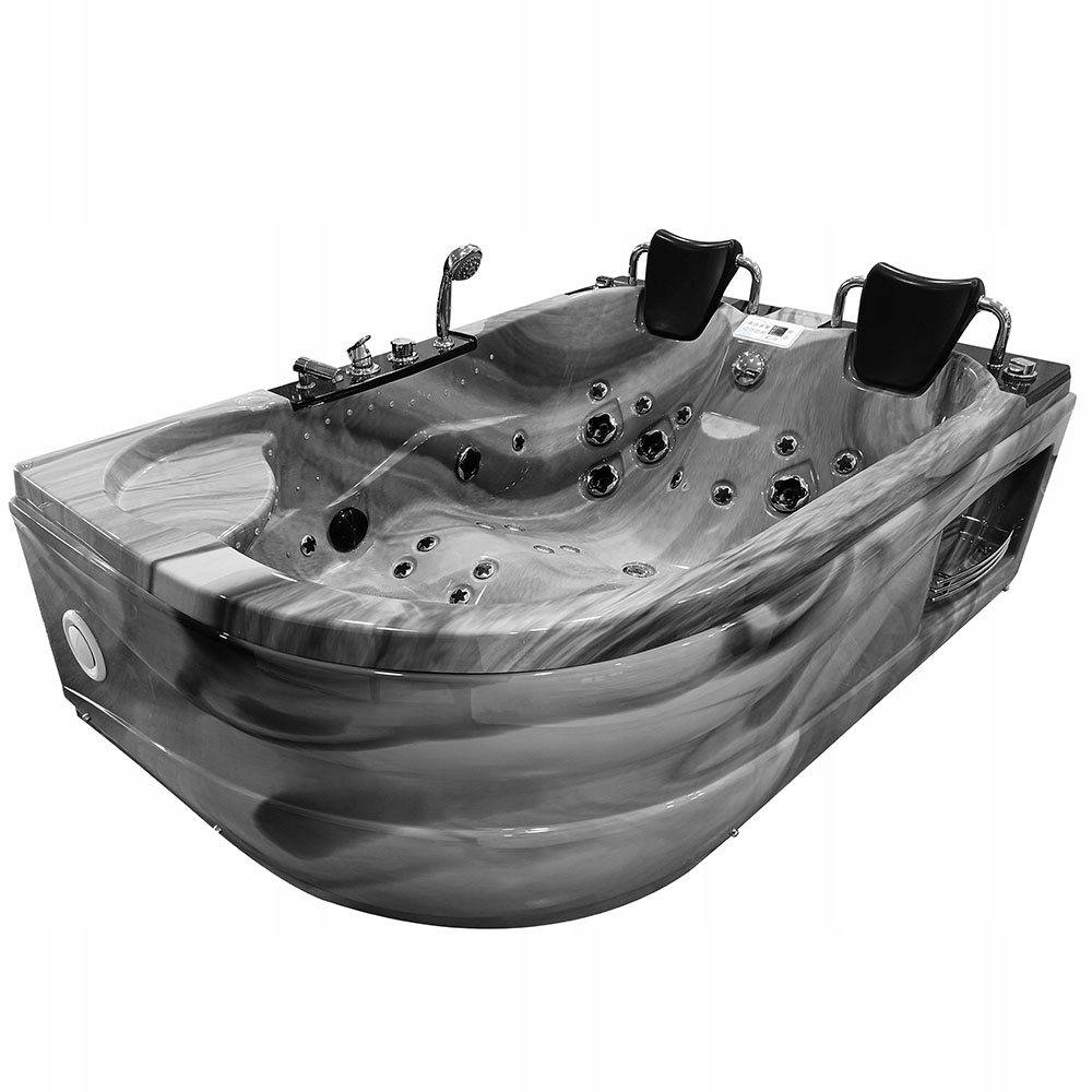 Wanna Z Hydromasażem Łazienkowa Spa Akrylowa 2 Osobowa Zagłówki 180X122X60