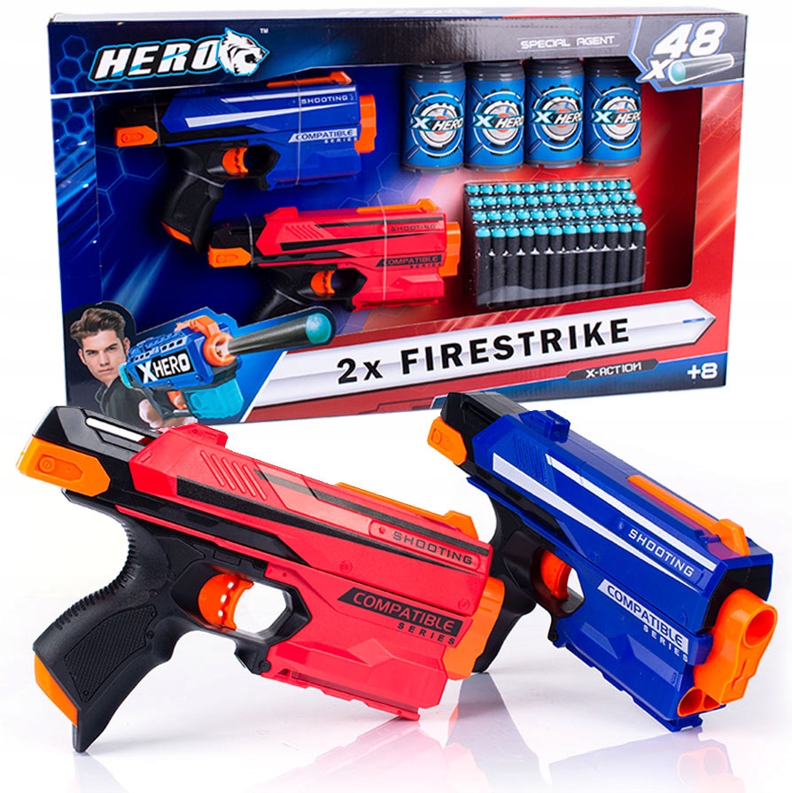 WYRZUTNIA ELITE 2 PISTOLETY STRZAŁKI PUSZKI CELE