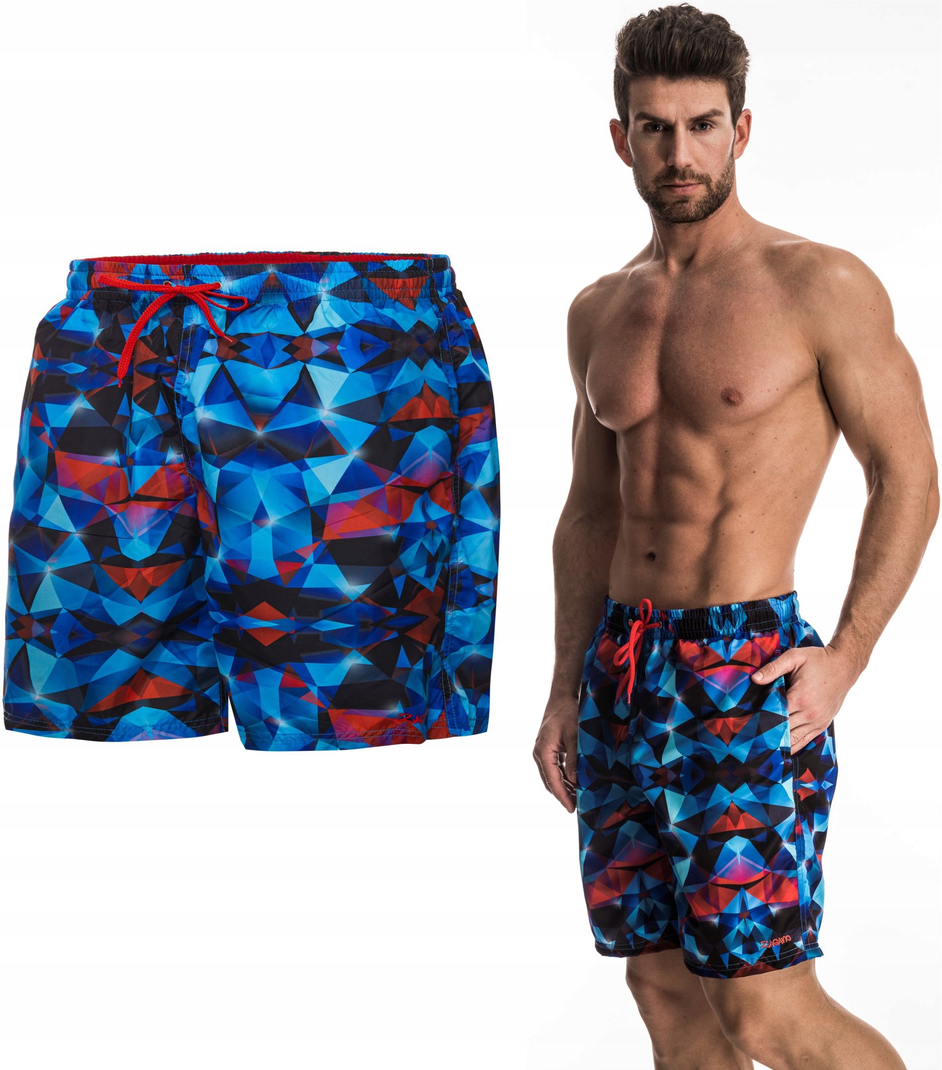 Szorty kąpielowe męskie spodenki plażowe kolorowe Polskie L Zagano