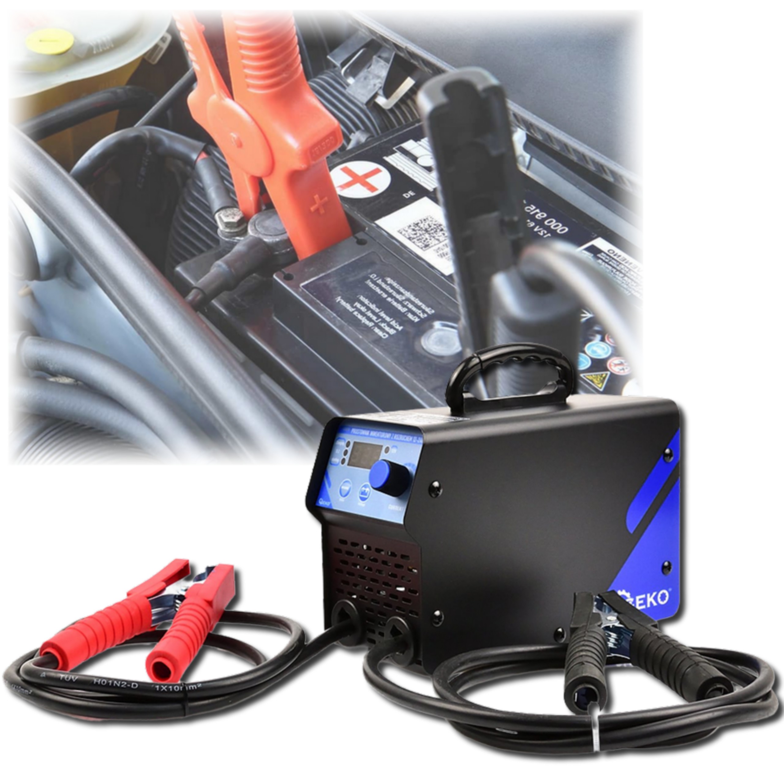 Prostownik Inwertorowy 12V/24V z Rozruchem 300A Akumulatory 50-400Ah