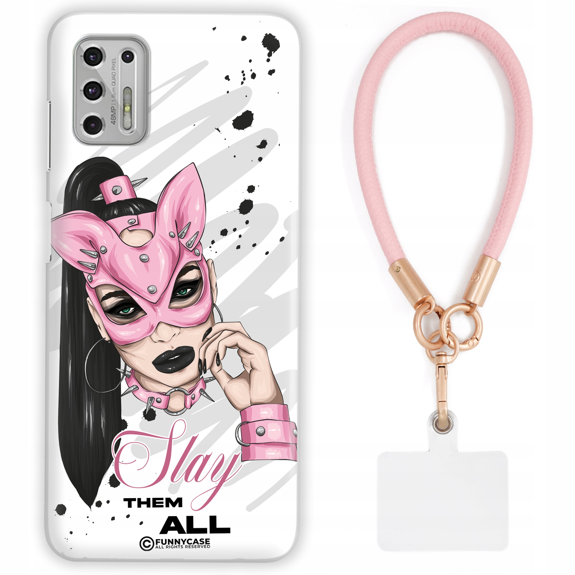Pouzdro Pro Motorola G Stylus 2021 Case Dámské Slay Růžové Kožené Vodítko