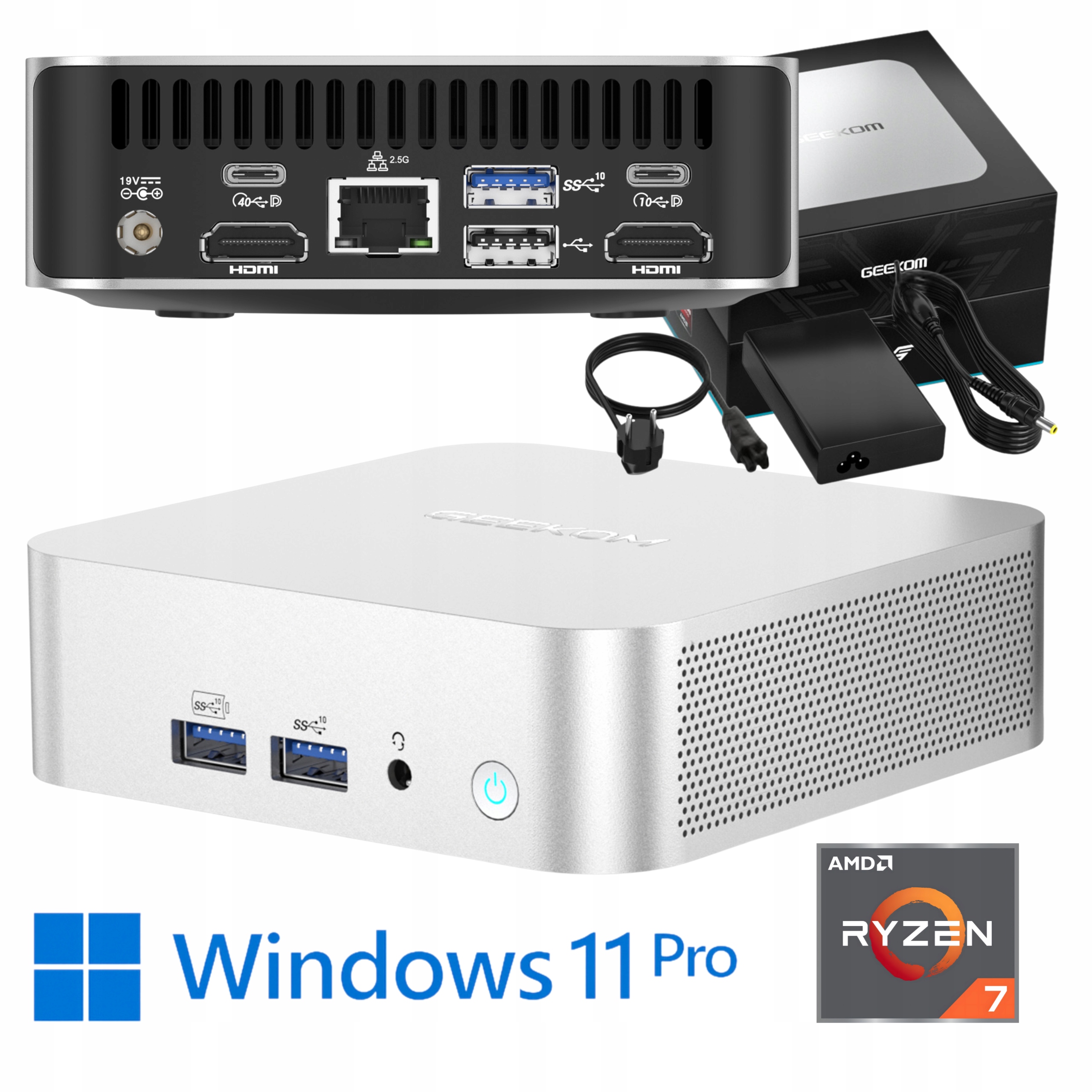 Mini PC GEEKOM A6 Ryzen 7 6800H 32GB RAM DDR5 1TB SSD +