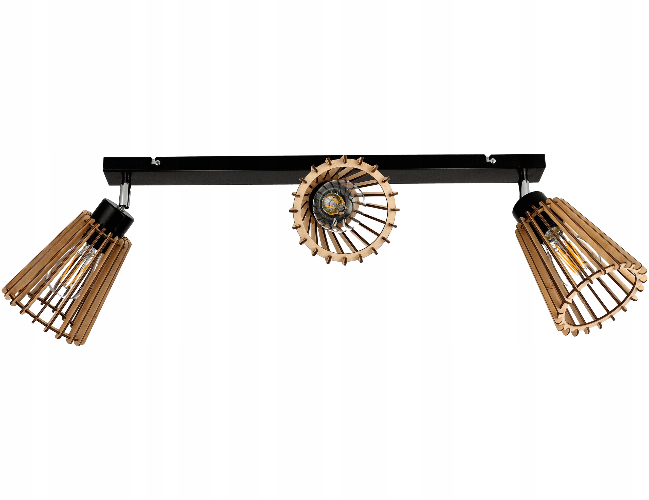 

Lampa plafon żyrandol ruchomy sufit 3 Drewno eko
