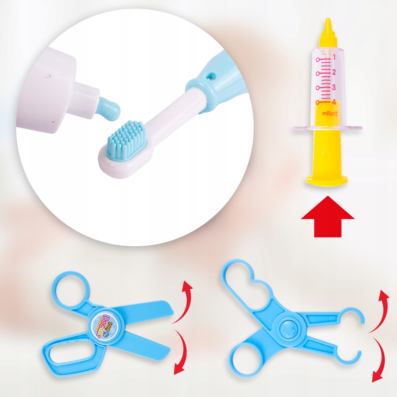 ZESTAW LEKARSKI AMBULANS AUTO KARETKA ZABAWKA DLA DZIECI Z LALKĄ I NOSZAMI Wiek dziecka 3 lata +