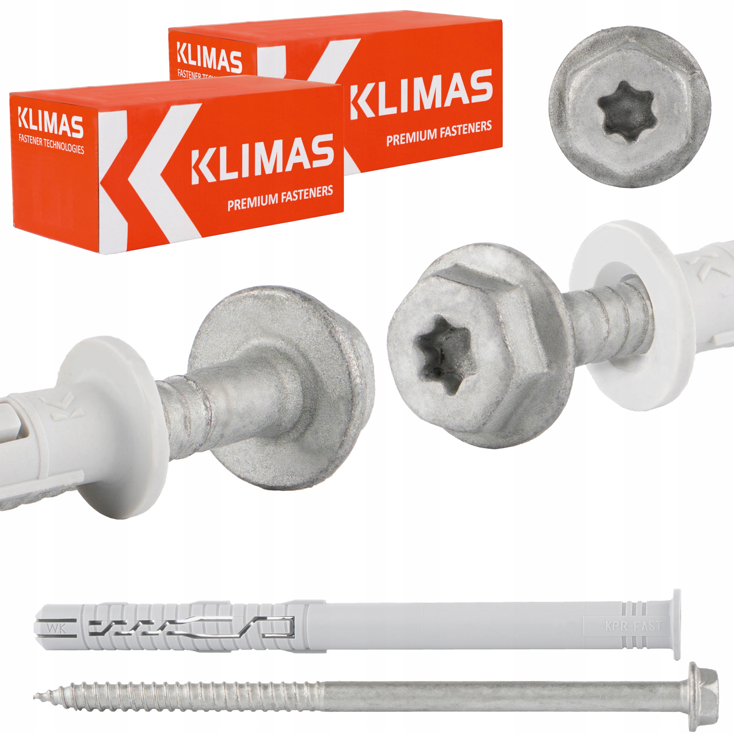 Rámové rozperné kolíky 12 x 360 mm s prírubou 40 ks Podložková hlava Torx