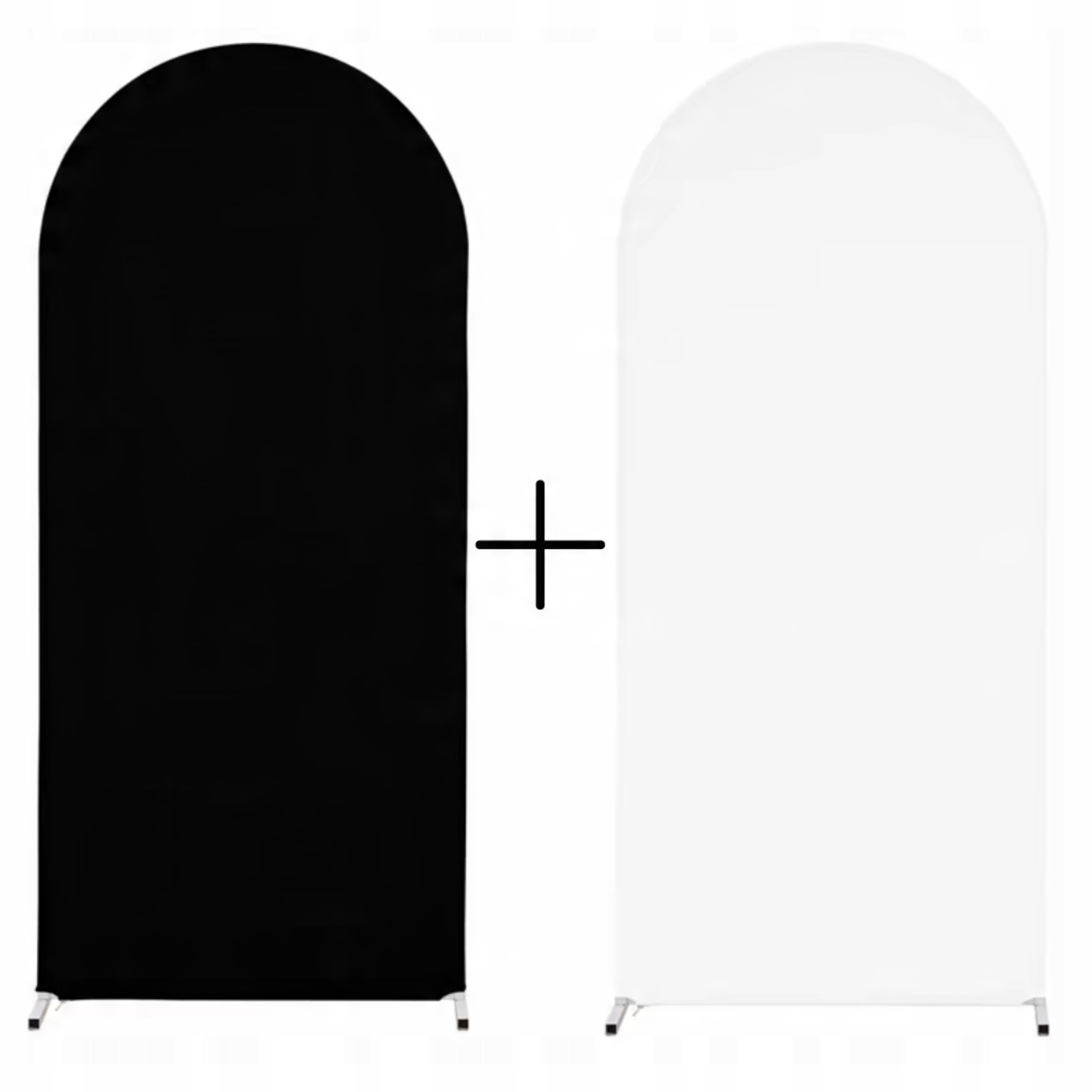 2x Potah Na Rám Černý Bílý Set Stojan Balóny Pozadí Materiál Oblouk