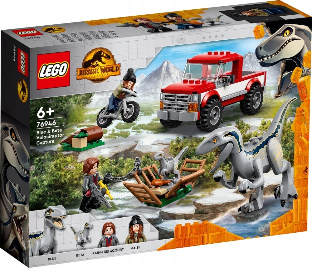 LEGO JURASSIC WORLD 76946 Schwytanie welociraptorów Blue i Bety