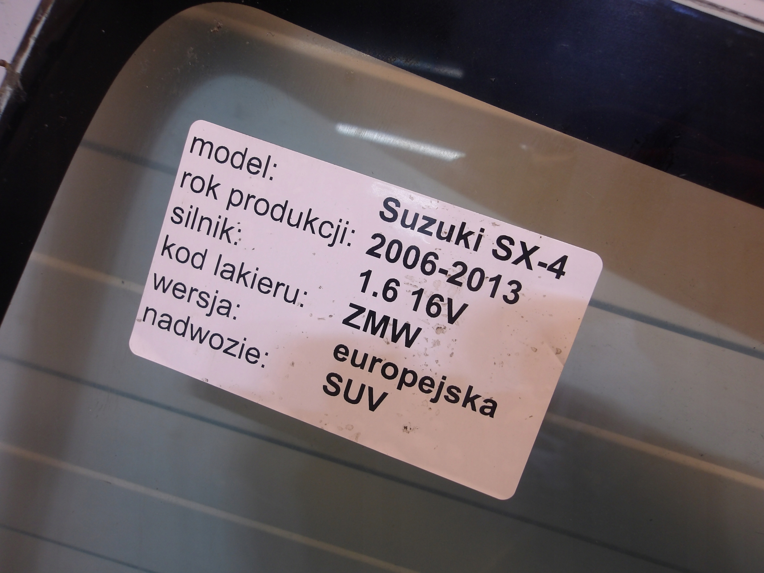 SUZUKI SX4 SEDICI 06-13 window front iron front OE