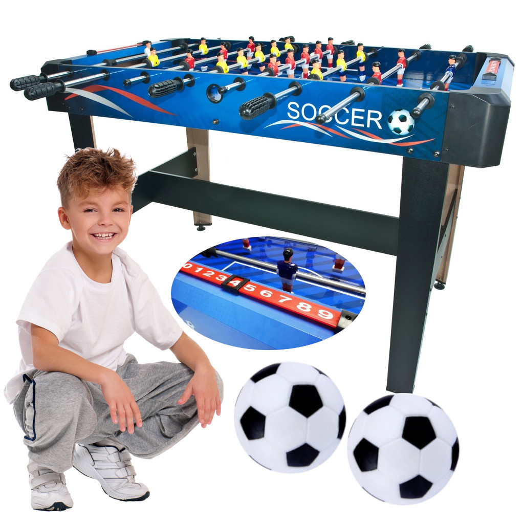 STÓŁ DO PIŁKARZYKÓW PIŁKARZYKI STOŁOWE GRA ZRĘCZNOŚCIOWA DLA DZIECI + PIŁKI Długość (cm) 121 cm