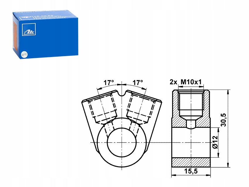ATE KLOCKI HAMULCOWE LACZNIK RURKI METALOWE ATE 03.3522-0200.1 ATE