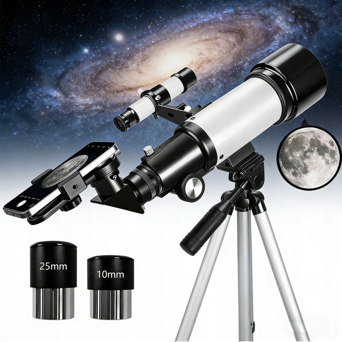 Teleskop Astronomiczny Do Obserwacji Nieba Luneta Akcesoria Statyw Adapter