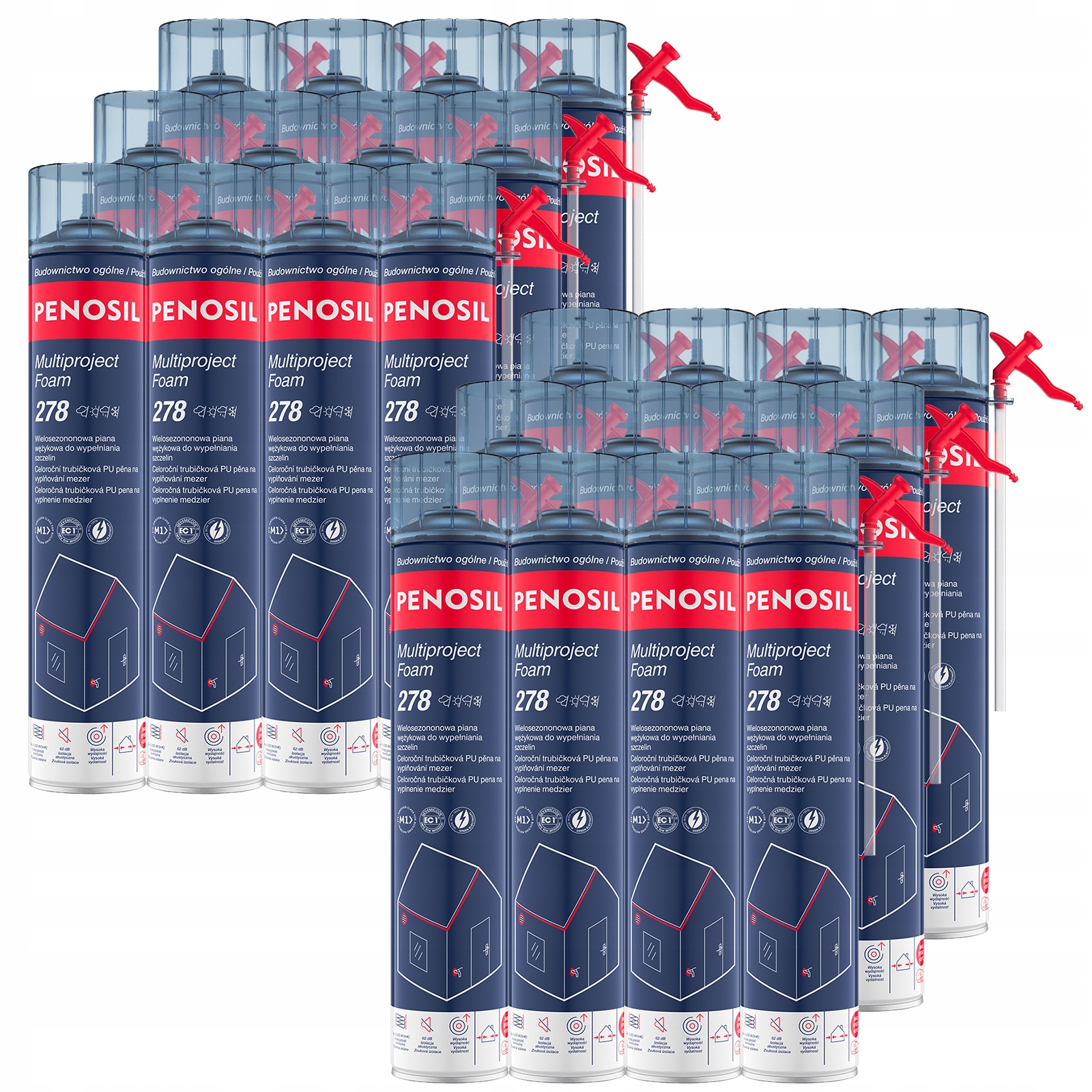 24 x Polyuretánová vysokotlaková montážna pena Max Veľké Diery -5'C