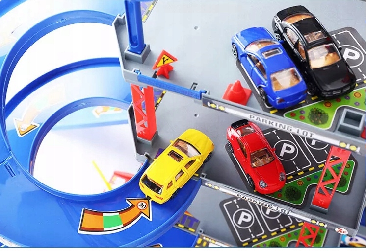 DUŻY GARAŻ PIĘTROWY PARKING AUTKA HELIKOPTER WINDA Bohater brak