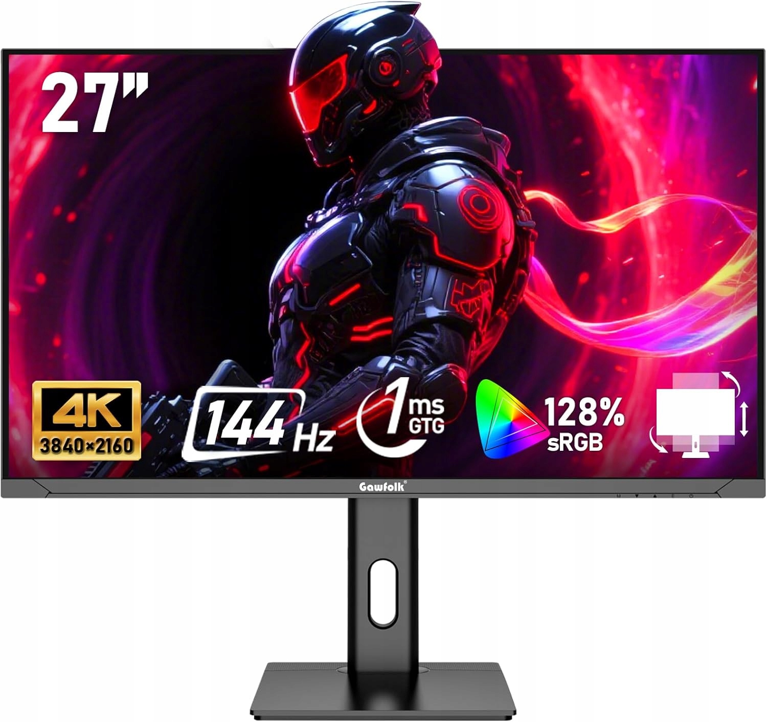Monitor 27" 4K 3840 × 2160px 144Hz do gier i filmów Gawfolk GF270G