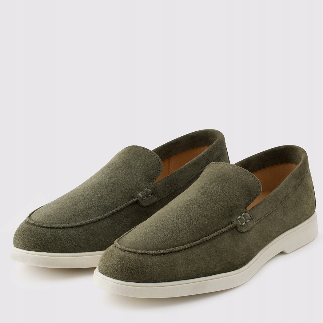 Zelené pánské mokasíny 100% přírodní semišová kůže Pako Lorente vel