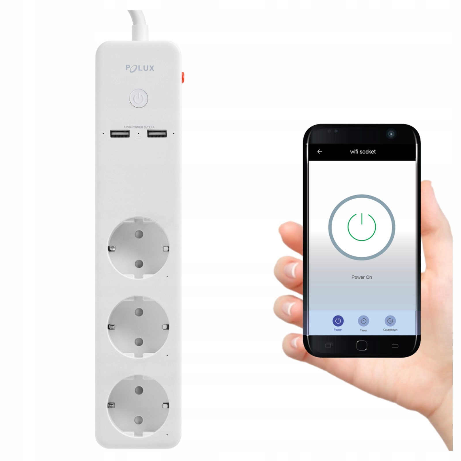Elektrická Zásuvka Usb na dálkové ovládání Sanico Electronics bílá