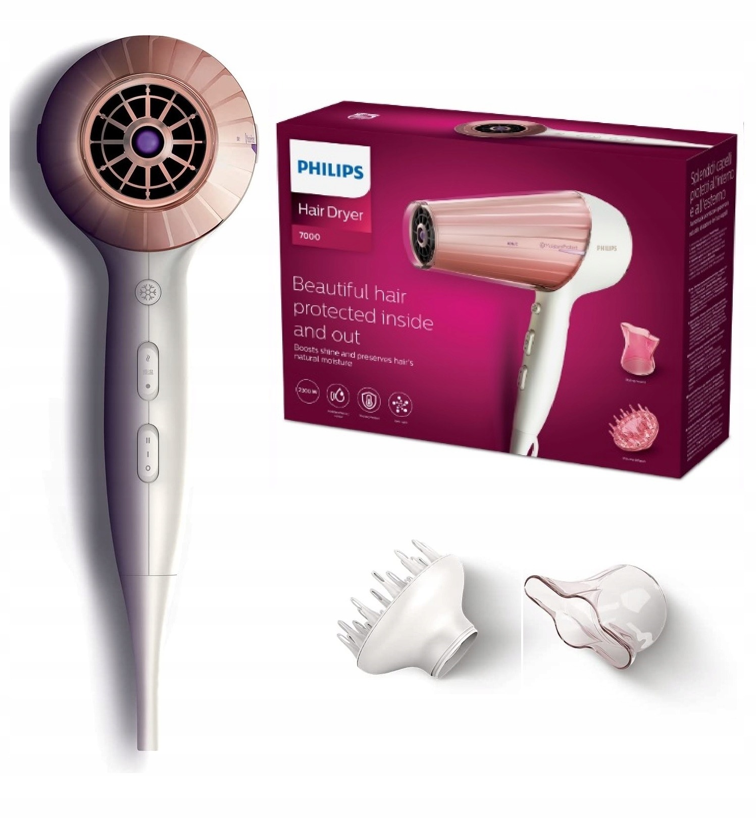 Suszarka Do Włosów Philips 6 Zakresów Temperatury 2 Poziomy Nadmuchu 2300W