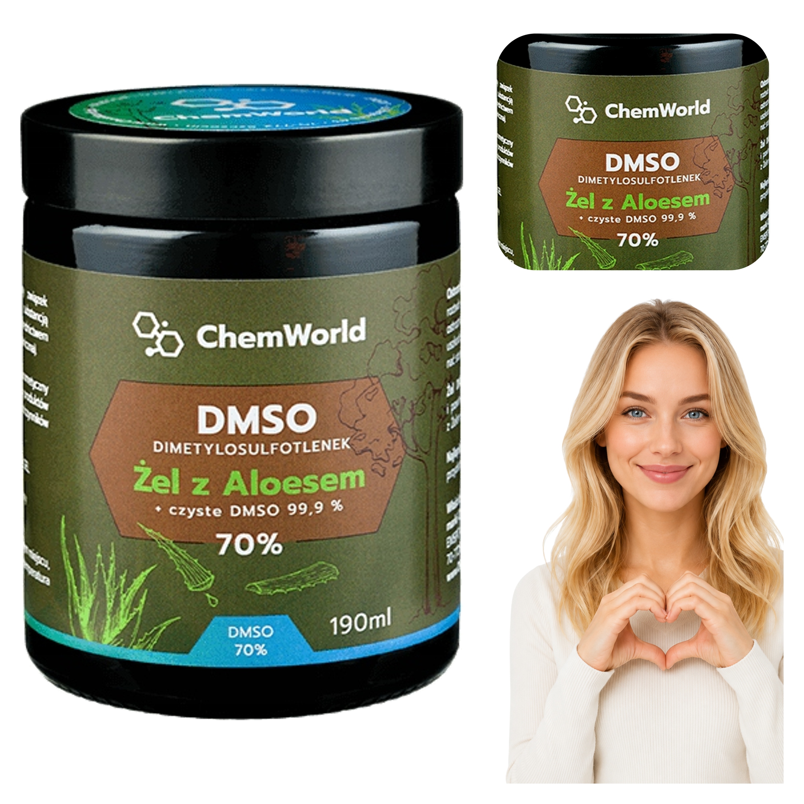 Żel Dmso 70% Chemworld Aloes Aloe Vera Dimetylosulfotlenek 190 ml Czda