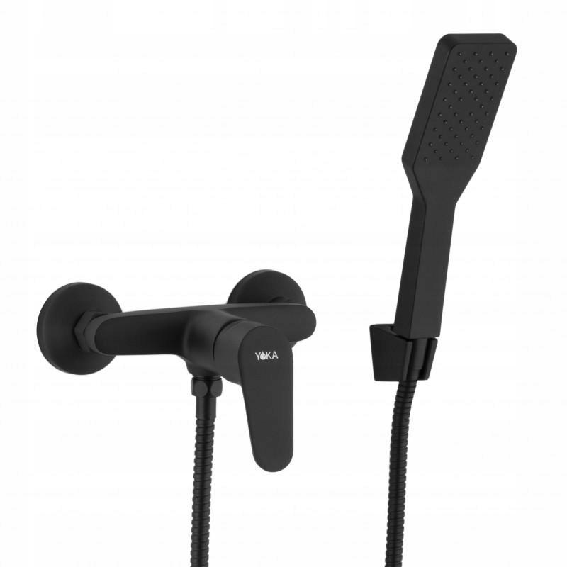 

Bateria prysznicowa łazienkowa ścienna czarna