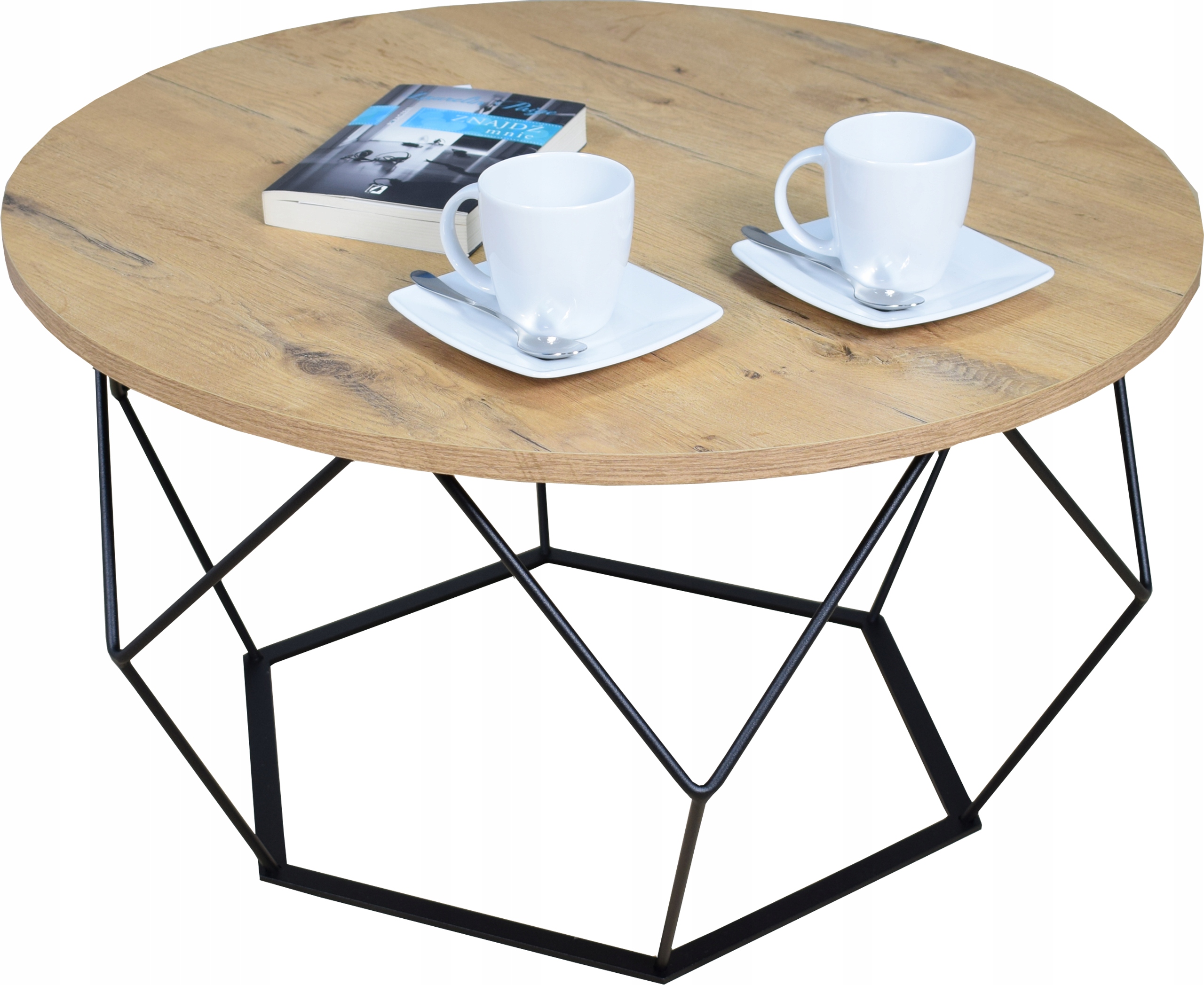 

Okrągły Stolik Kawowy Diament Loft Metal Czarny